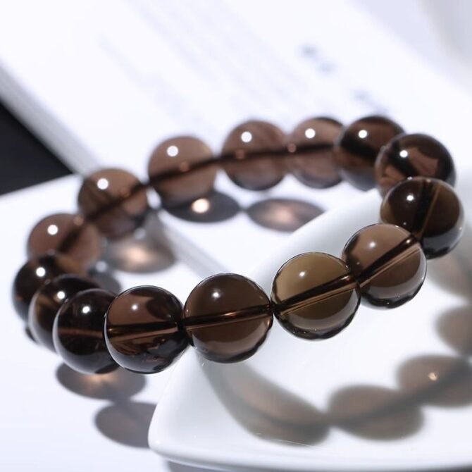 Natural Brazilian Ice-type Smoky Quartz Bracelet - Image 2