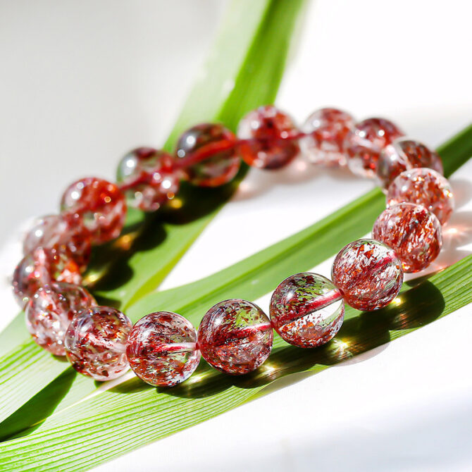 Natural Rose Quartz Crystal Bracelet, Rose Quartz Bead Bracelet, Symbolizing Peach Blossom Luck - Image 4