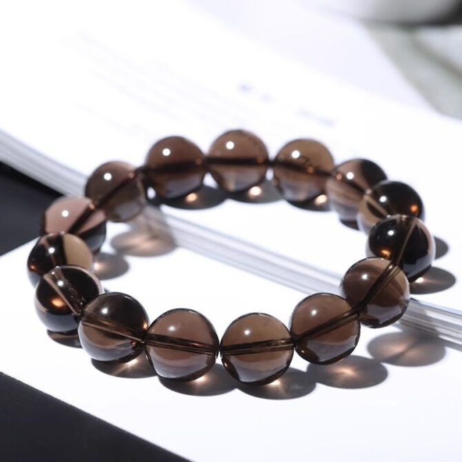 Natural Brazilian Ice-type Smoky Quartz Bracelet