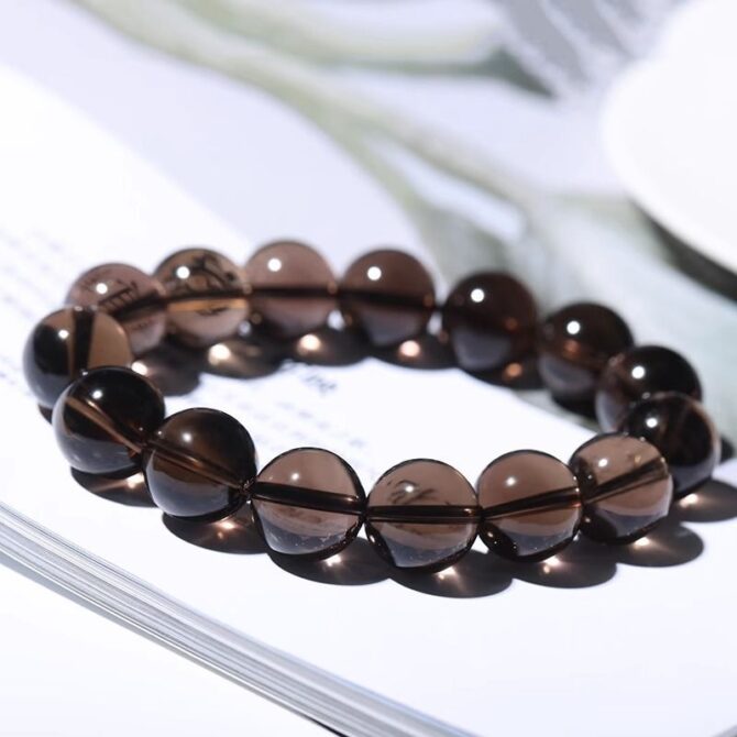 Natural Brazilian Ice-type Smoky Quartz Bracelet - Image 4