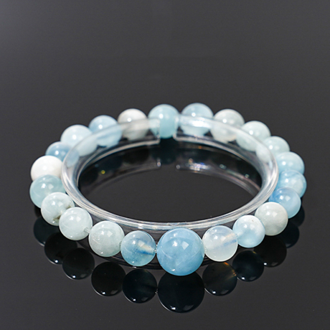 High-quality natural Aquamarine Crystal Stylish Bracelet, 8MM in size. - Image 3