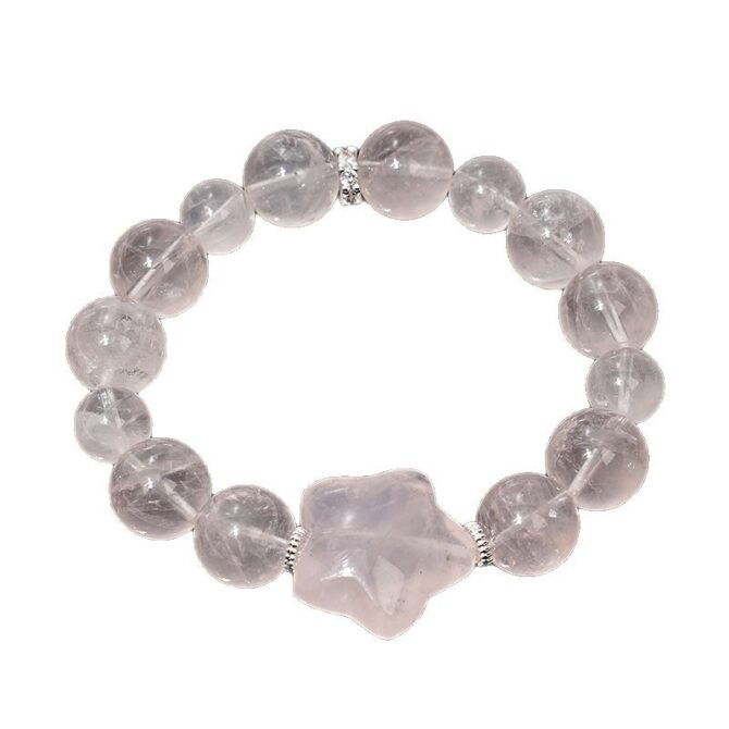 Natural Rose Quartz Bracelet with Hexagonal Starlight for Women, 10MM in size - Image 5