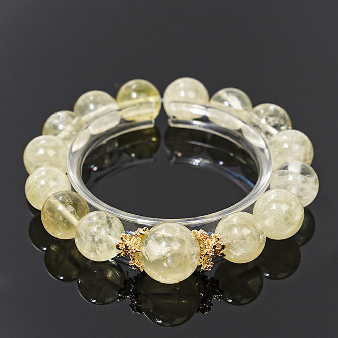 Natural Citrine Crystal Bracelet, 12mm in diameter - Image 2