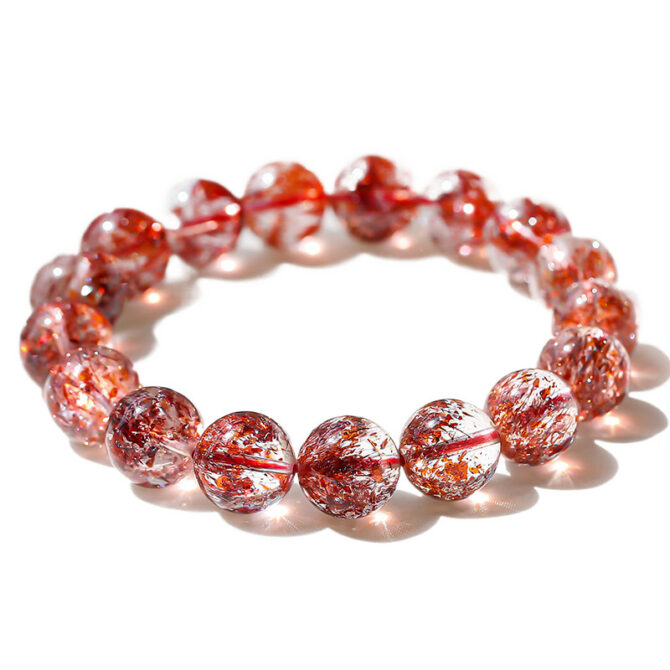 Natural Rose Quartz Crystal Bracelet, Rose Quartz Bead Bracelet, Symbolizing Peach Blossom Luck - Image 2