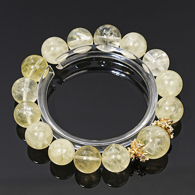 Natural Citrine Crystal Bracelet, 12mm in diameter - Image 4