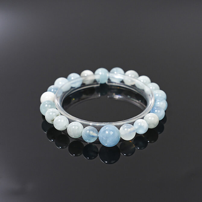 High-quality natural Aquamarine Crystal Stylish Bracelet, 8MM in size. - Image 4