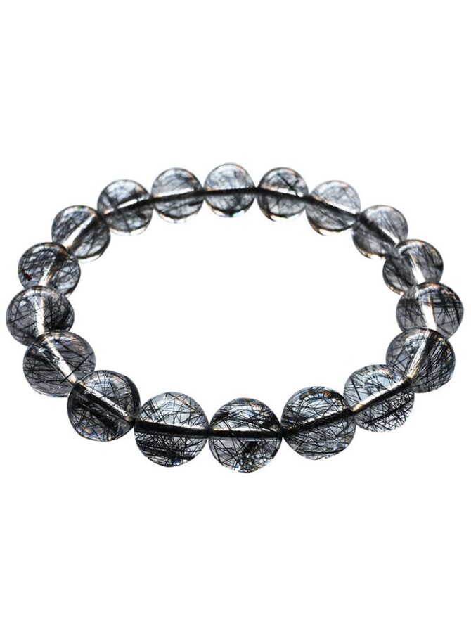 Brazilian black rutilated quartz bracelet, natural crystal - Image 3