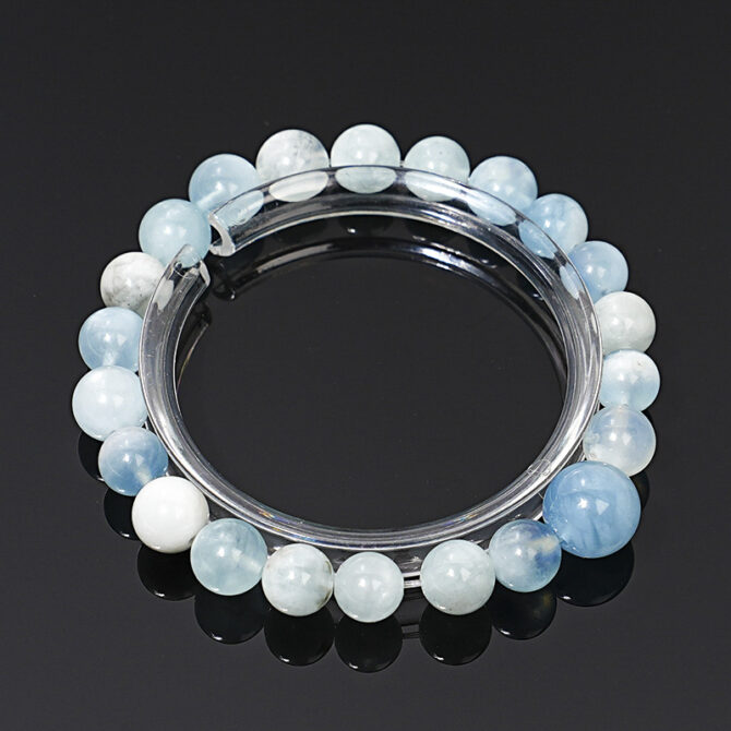 High-quality natural Aquamarine Crystal Stylish Bracelet, 8MM in size. - Image 2