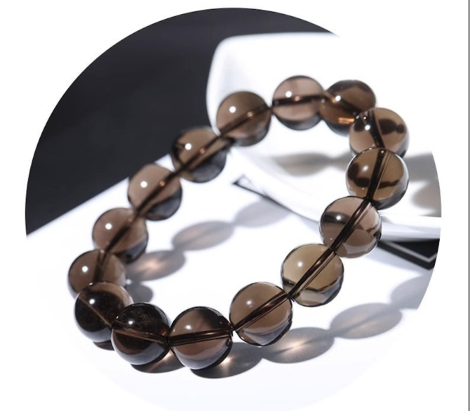 Natural Brazilian Ice-type Smoky Quartz Bracelet - Image 3