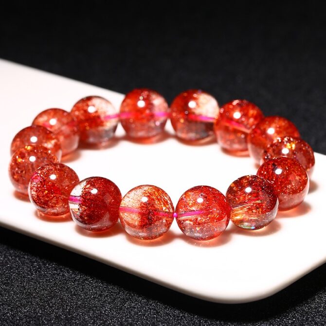 Highly treasured and premium - grade Golden Strawberry Quartz Bracelet from Madagascar - Image 2