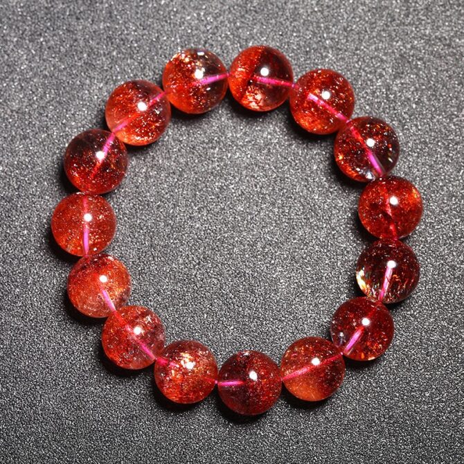 Highly treasured and premium - grade Golden Strawberry Quartz Bracelet from Madagascar - Image 5