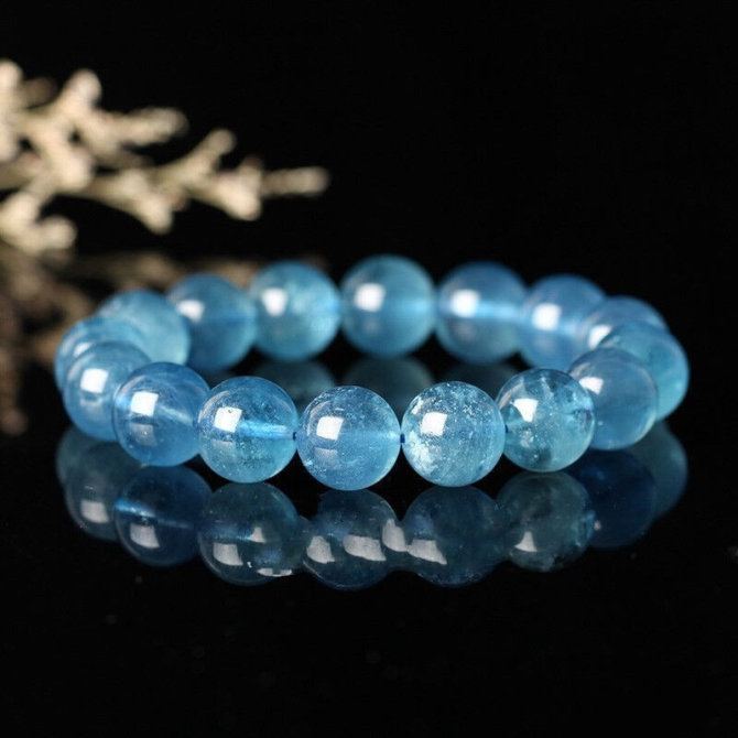 Aquamarine Natural Crackled Crystal Bracelet for Luck Transformation - Image 2