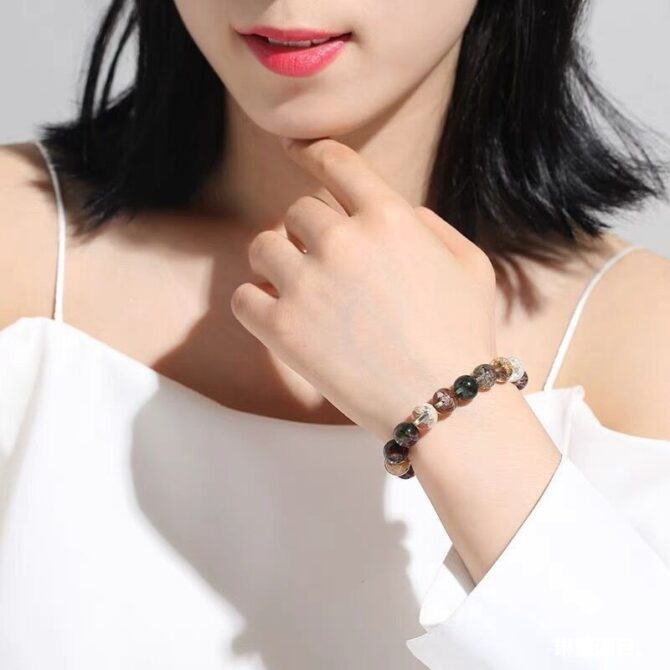 Natural colorful phantom crystal bracelet - Image 4